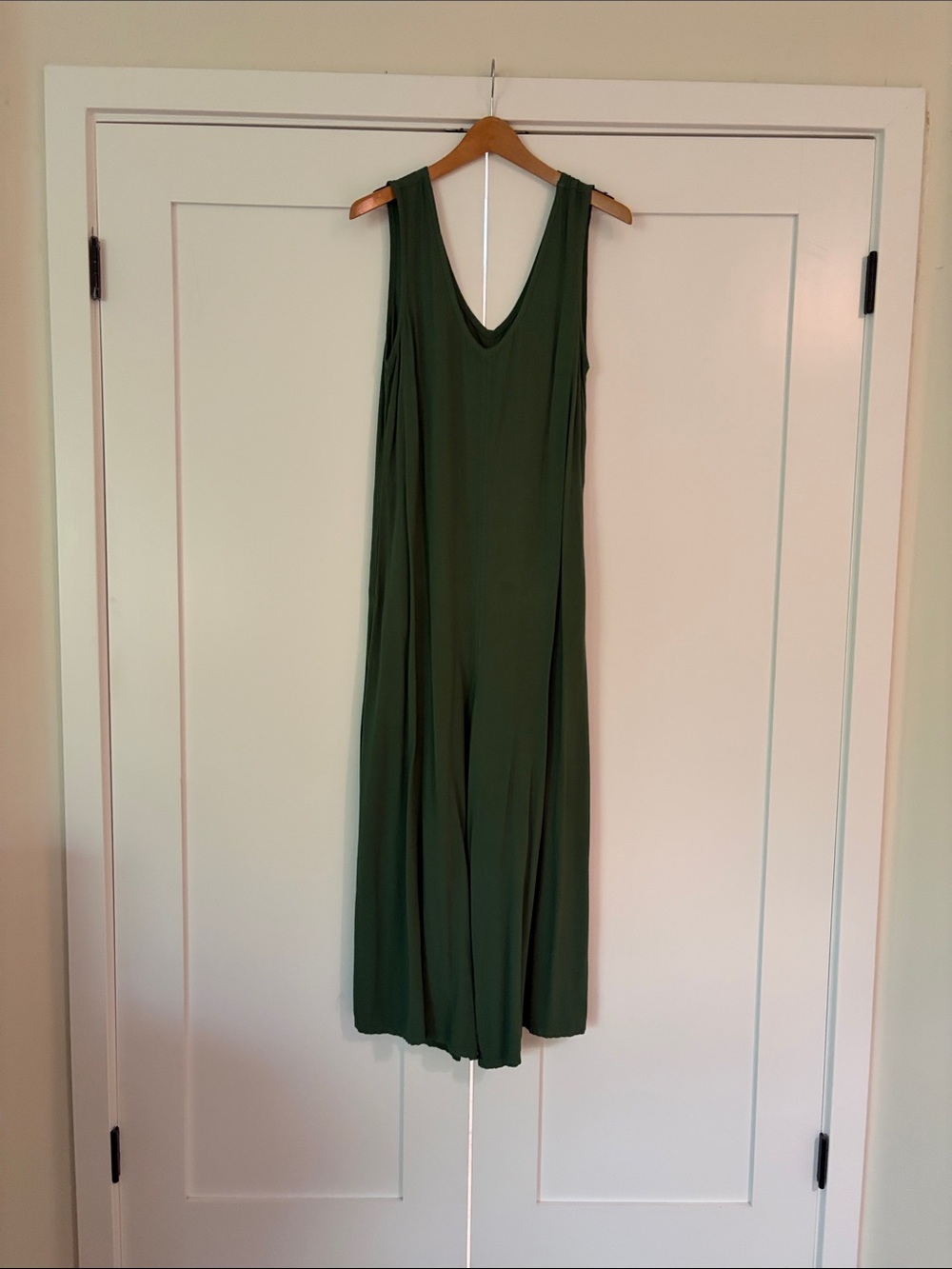 Dark Green Wide-Leg Jumpsuit
